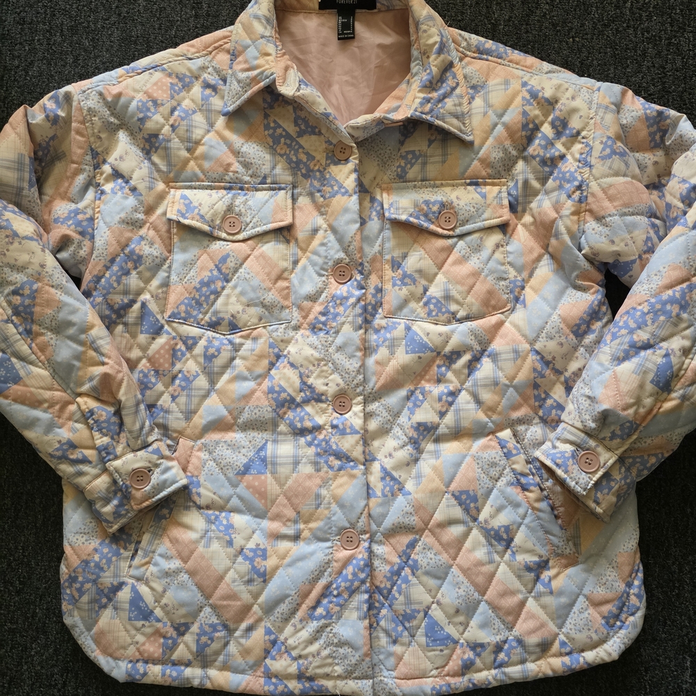 Quilted Women's Jacket in Pastel Patchwork